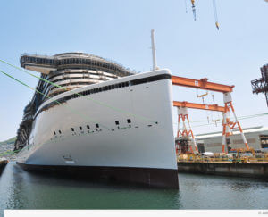 Auf der Werft: Planung, Bau und Innenausstattung eines Kreuzfahrtschiffs folgen einem strengen Zeitplan. Denn schon lange vor dem Stapellauf beginnt die Vermarktung.