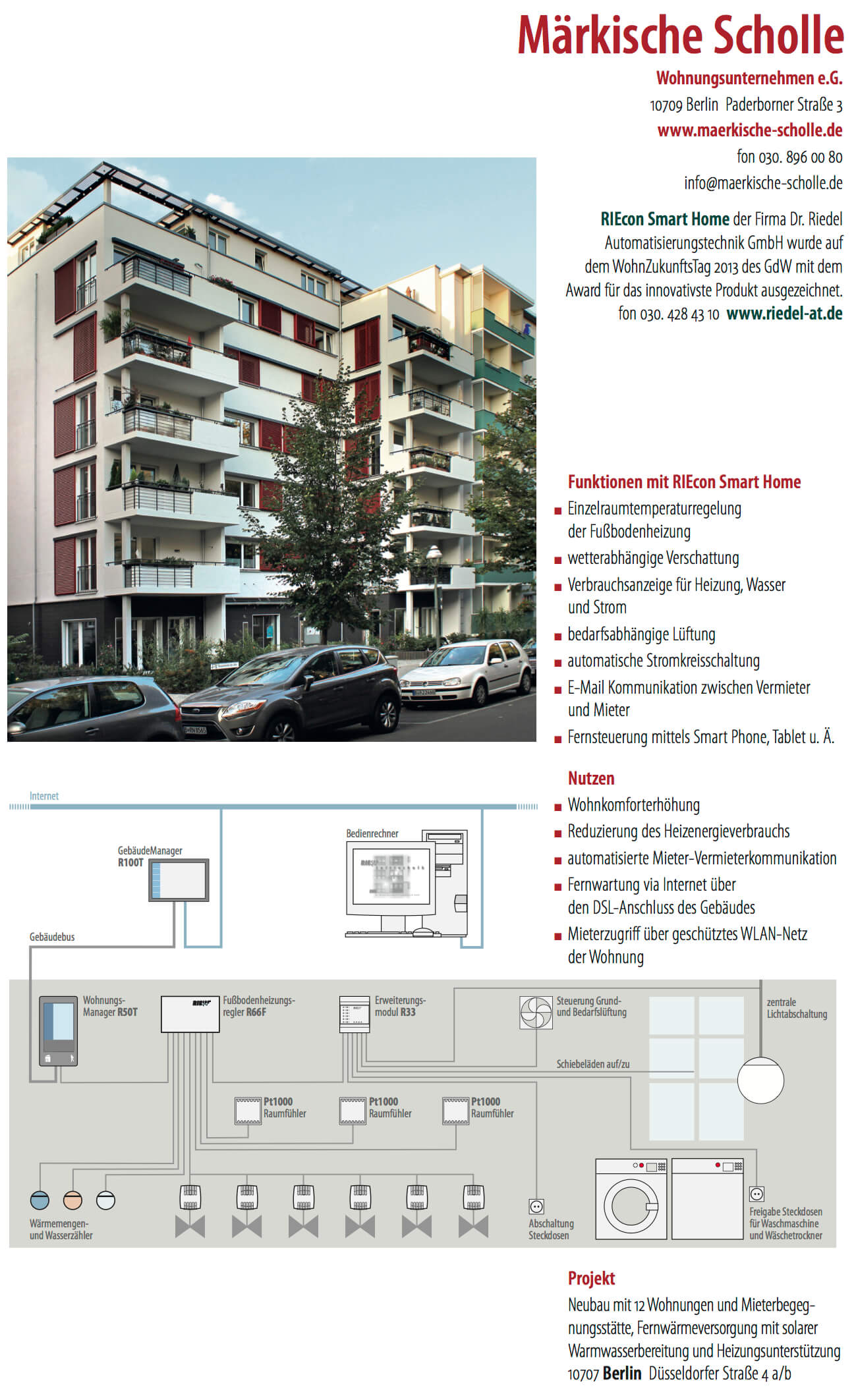 Kurzdarstellung eines realisierten Objektes (Foto: RIEcon Smart Home)