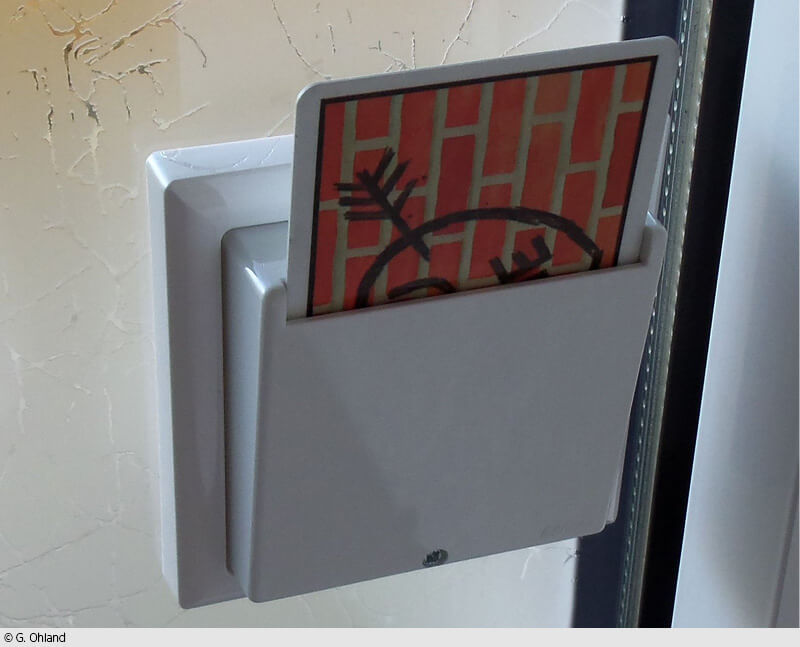 Hotel-Kartenschalter schalten alle bei Abwesenheit gefährlichen und unnötigen elektrischen Verbraucher aus (Foto: G.Ohland)