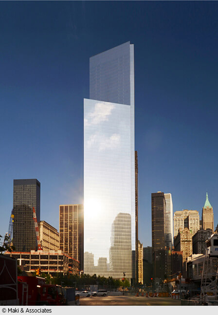 Four World Trade Center, New York. Höhe: 298 m. Fertigstellung: November 2013. Architekt: Maki & Associates, Tokio. Bauherr: Silverstein Properties