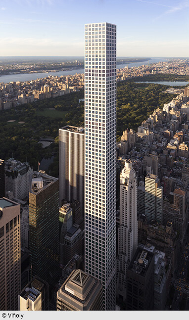 432 Park Avenue, New York. 426 m. Fertigstellung: April 2016. Architekt: Rafael Viñoly, New York. Bauherr: CIM Group, Macklowe Properties