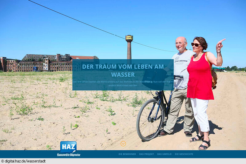 Langzeit-Doku: Wie ein verlassener Industriestandort zu einem neuen Wohnort werden soll, zeigt die Website der Volontäre der Hannoverschen Allgemeinen Zeitung: digital.haz.de/wasserstadt