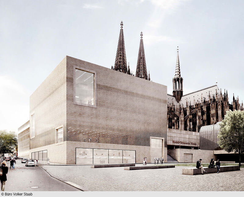 Volker Staabs Entwurf sieht für das Stadtmuseum einen Backsteinkubus vor. (Foto: Staab Architekten)