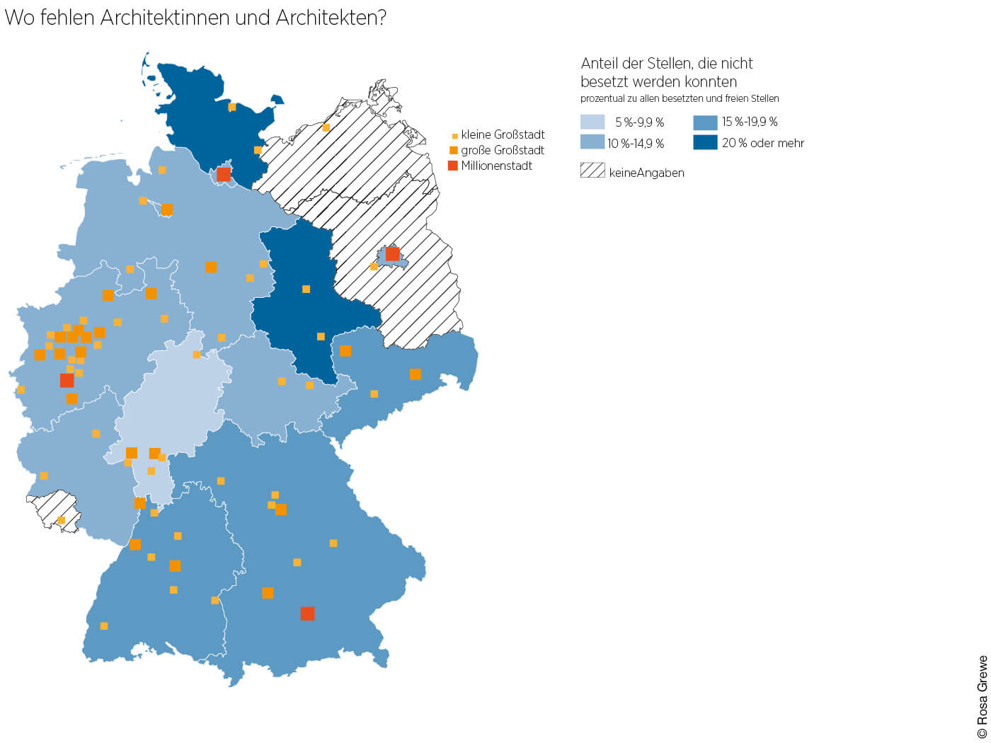 Deutschlandkarte "Wo fehlen Architekten"
