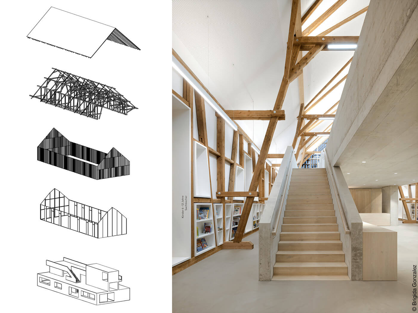 Treppe in der Bibliothek Kressbronn