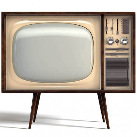 Retro-Fernseher auf Füßen