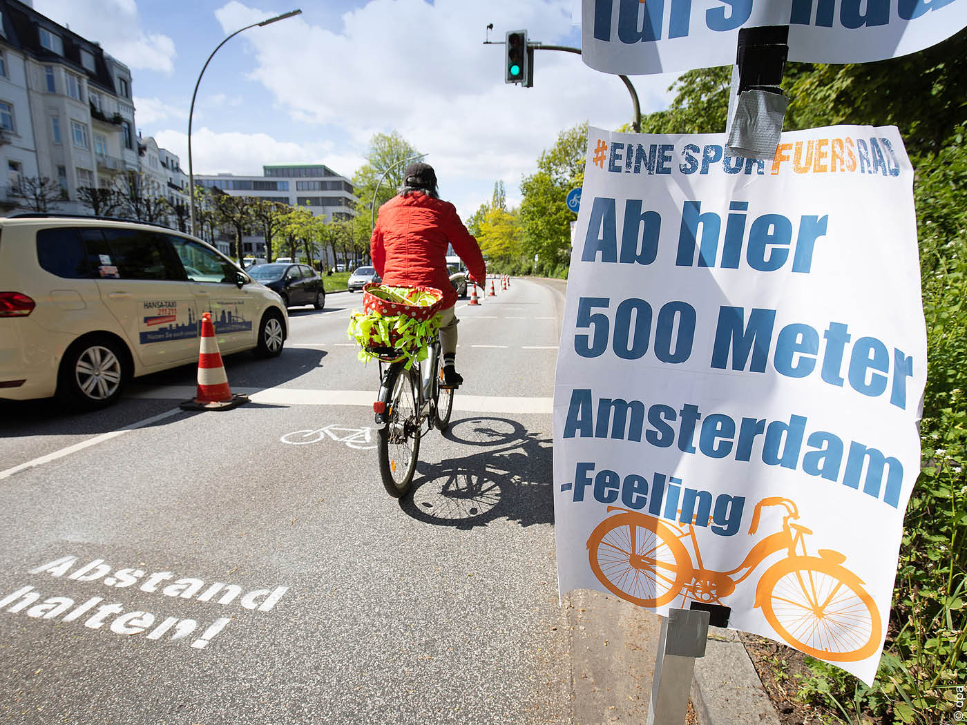 Plakat am Radweg