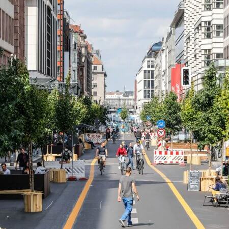 Autofreie Friedrichstraße in Berlin