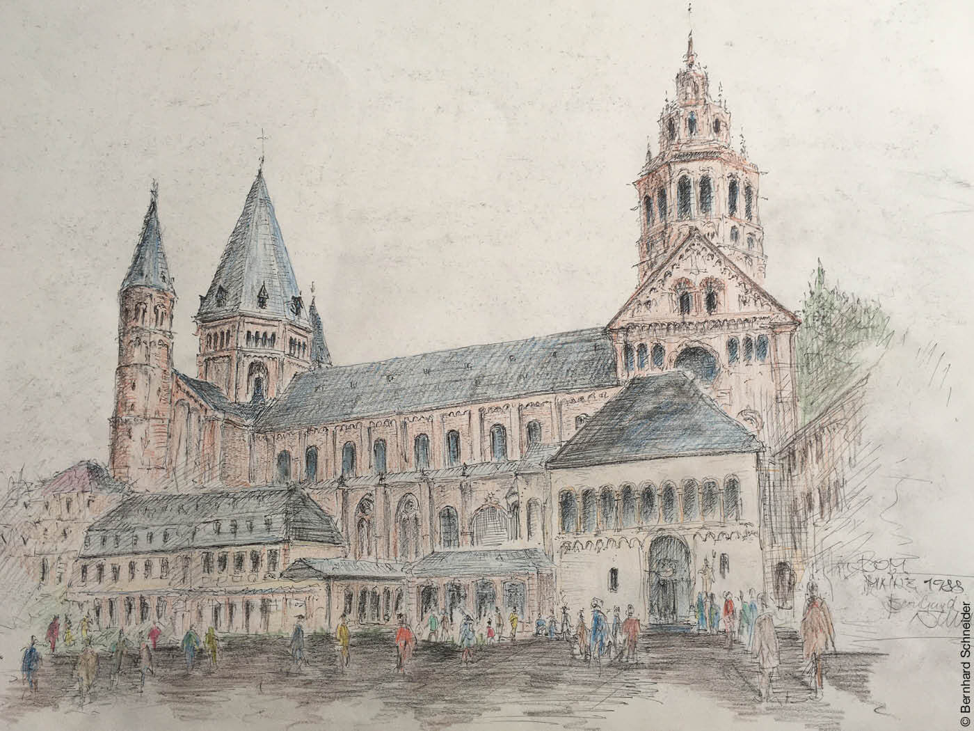 Zeichnung Dom Mainz