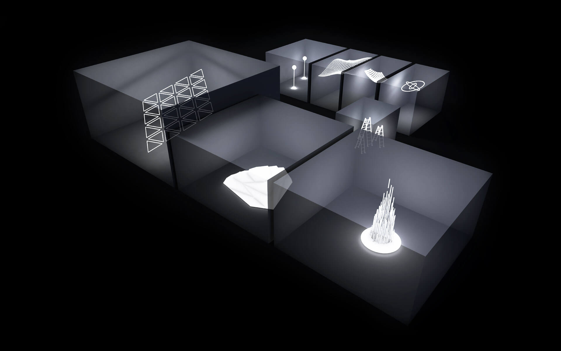 Dark Matter Grafik der Räume