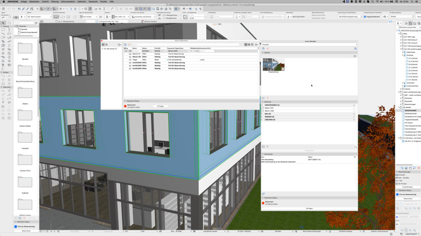 BIM Modell mit BCF Nachrichten