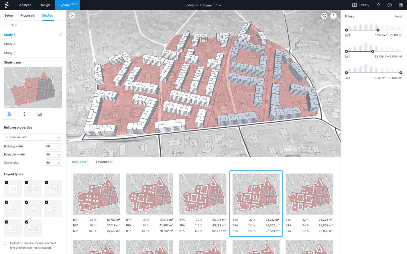 Stadtmodell mit Bebauungsvarianten mit KI