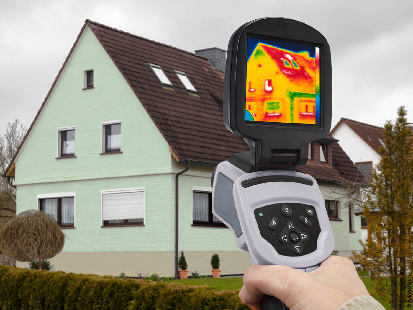 Einfamilienhaus Messung mit Wärmebildkamera