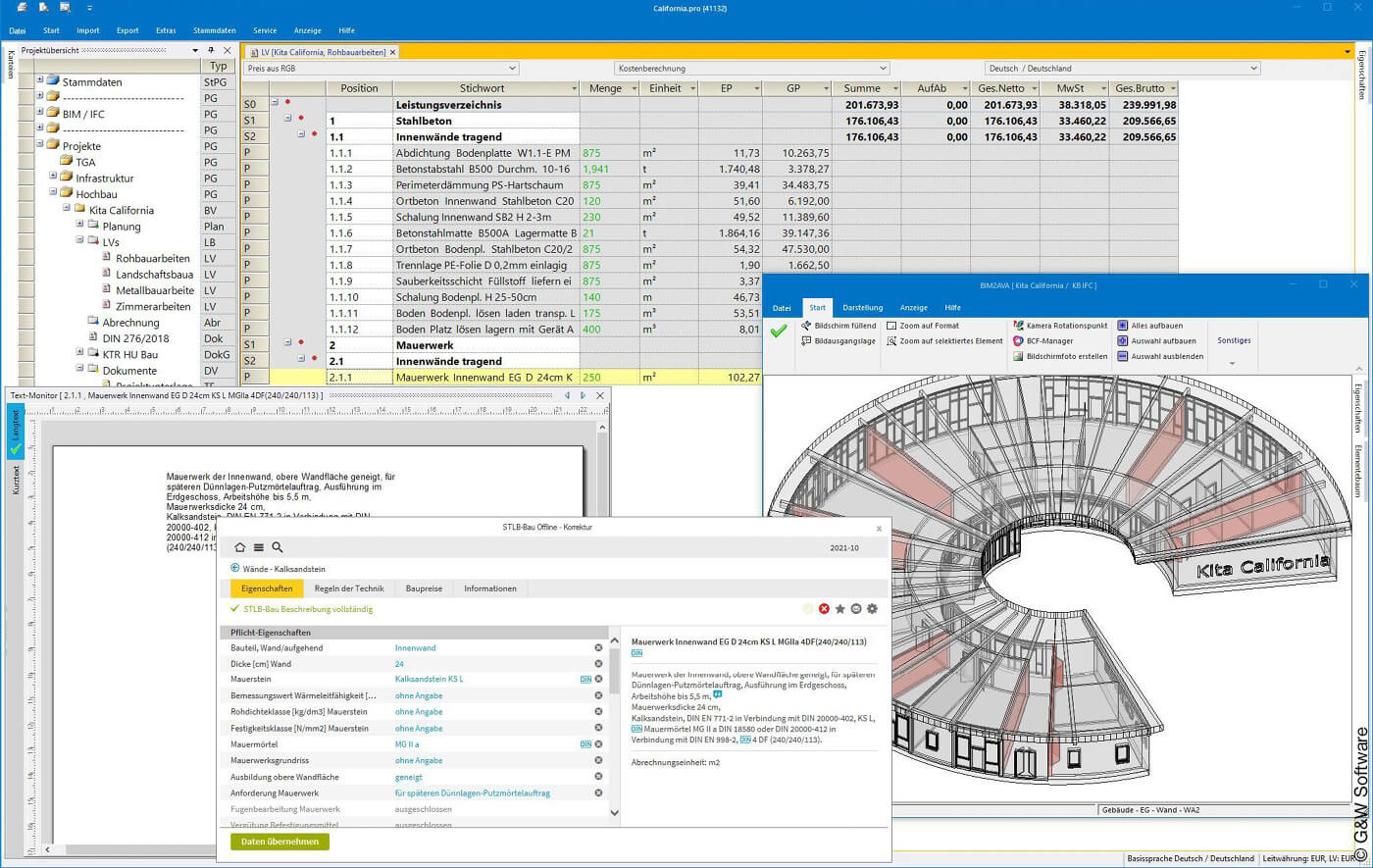 Bausoftware auf einem Desktop