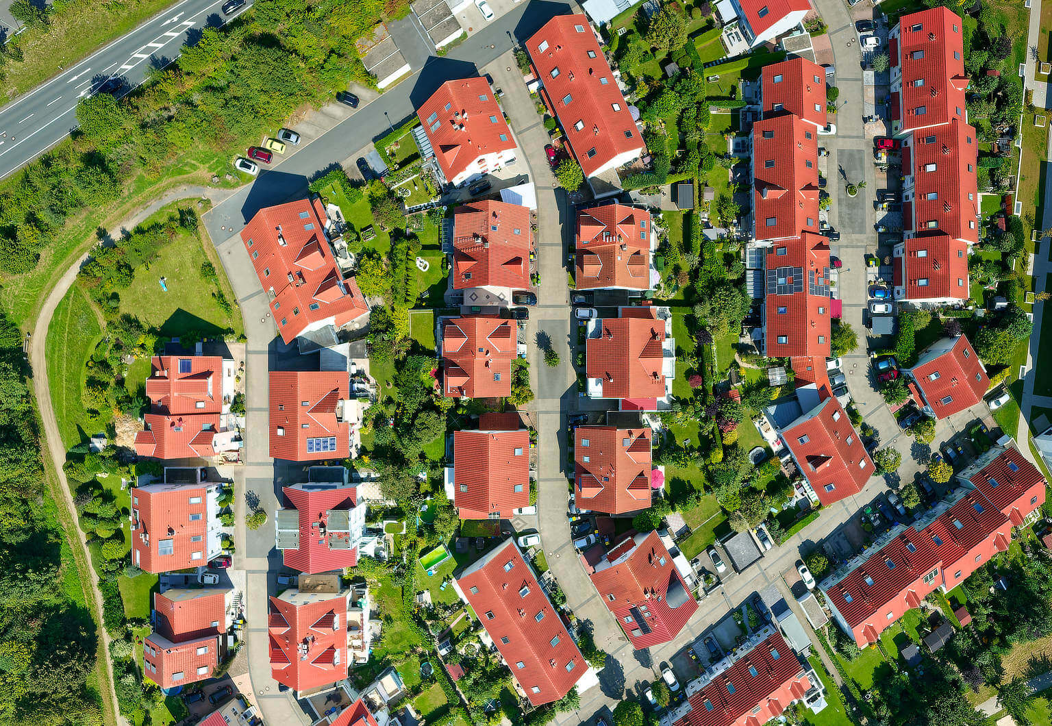 Luftbild Einfamilienhäuser