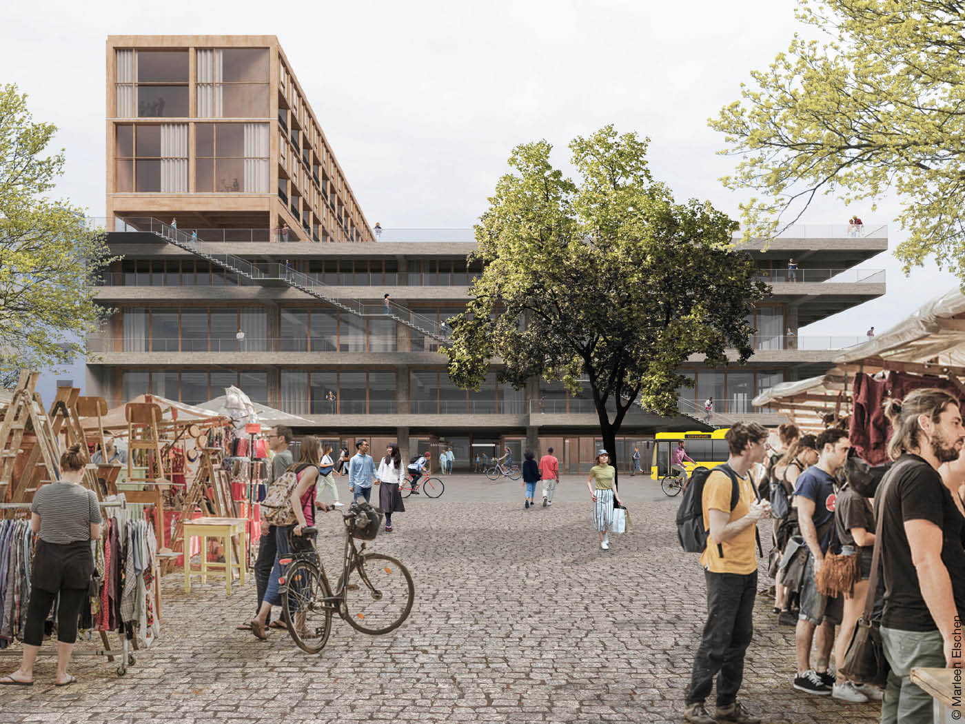 Rendering des umgebauten Kaufhauses in Berlin-Wedding