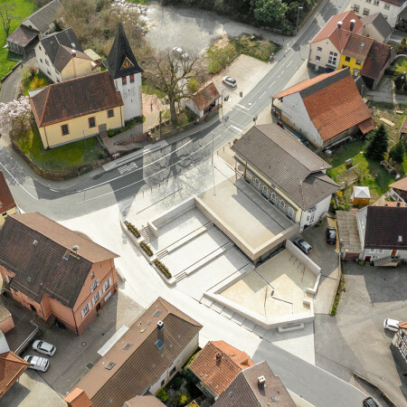 Ortsmitte Gaiberg von oben