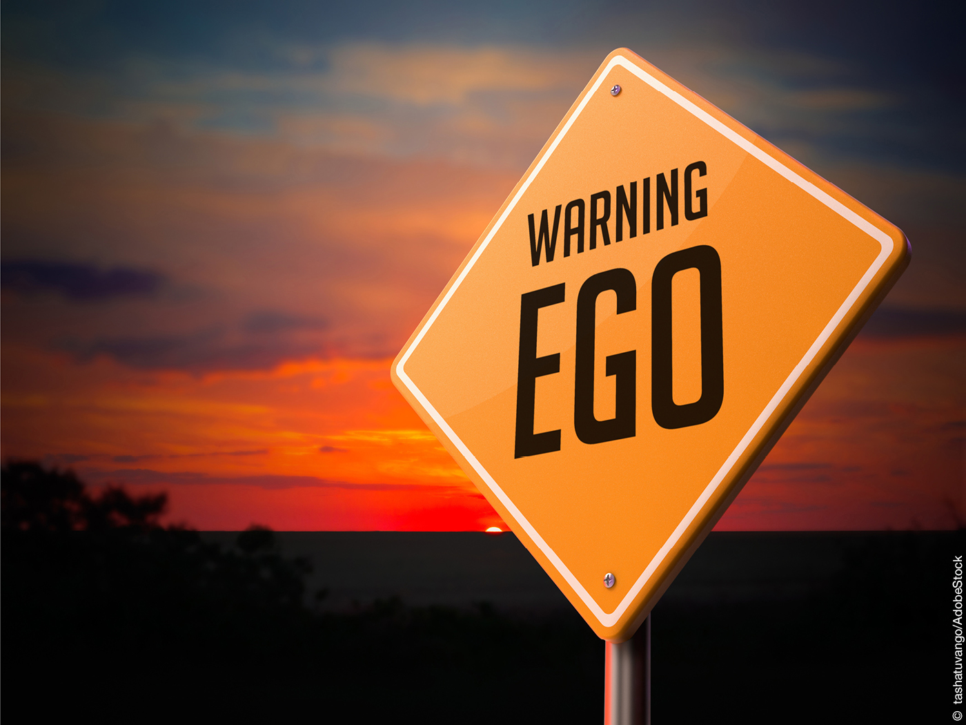 Warnschild vor dem Ego