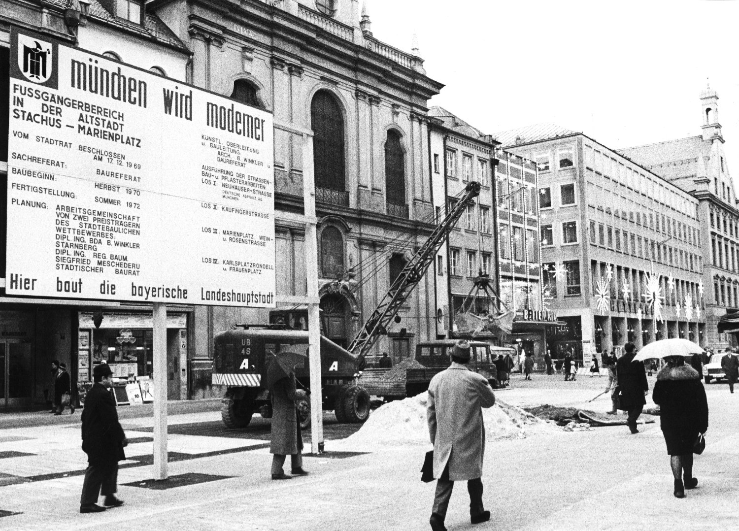 Baustelle in Fußgängerzone München