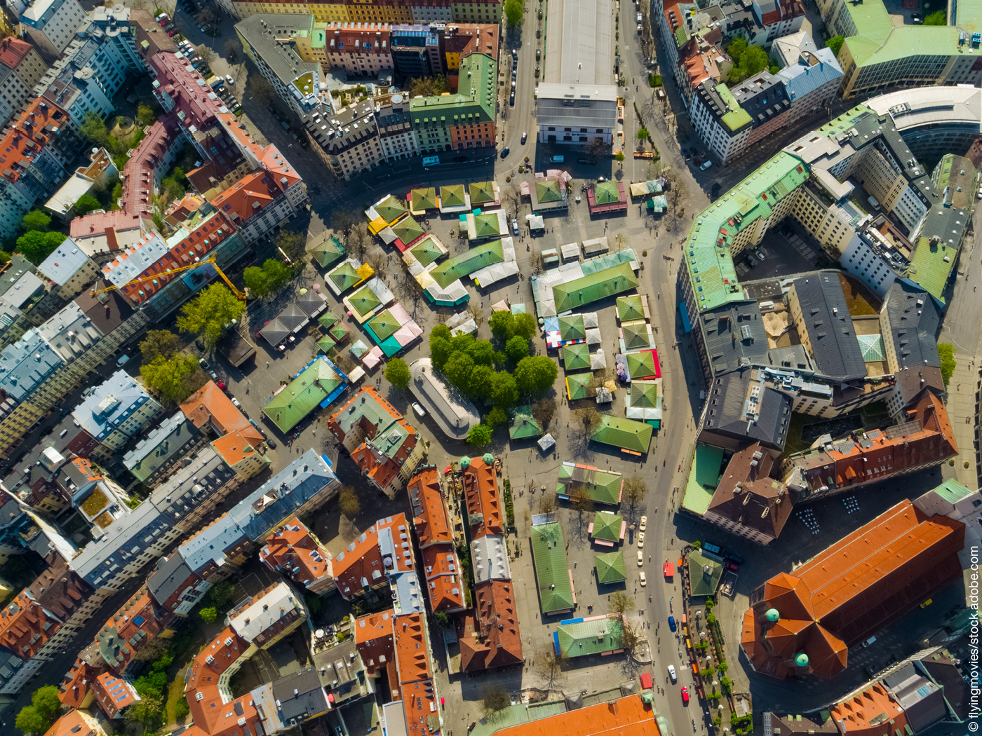 Luftbild von der Münchener Innenstadt