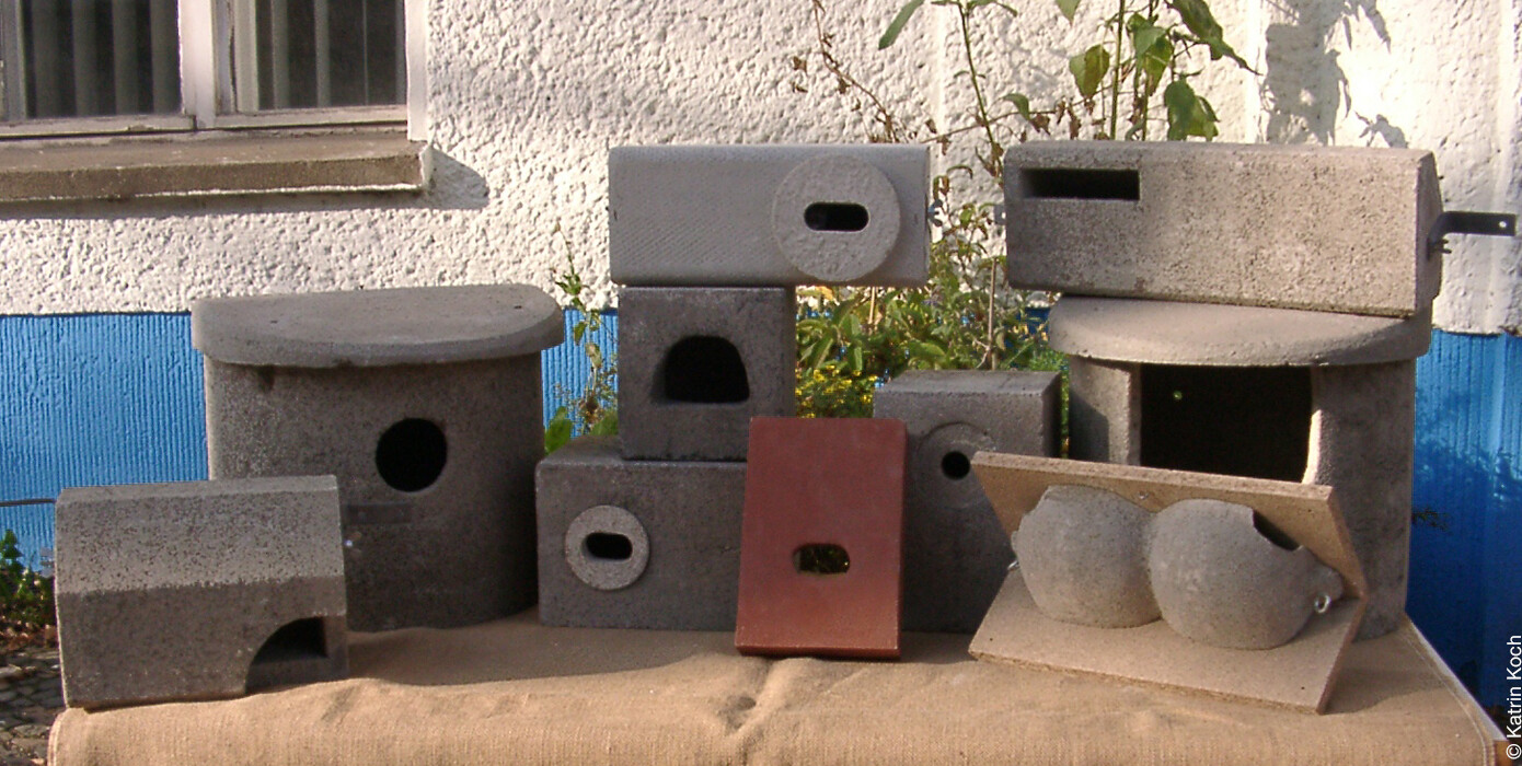 Einbausteine als Nistkästen