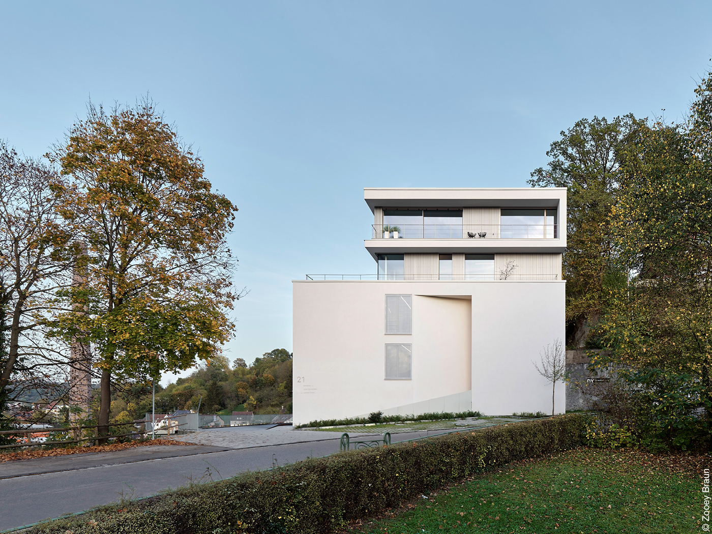 Seitenansicht des Tübinger Landratsamts nach dem Umbau zum Wohnhaus