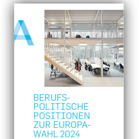 Heftcover Positionen zur Europawahl mit offener Bürolandschaft