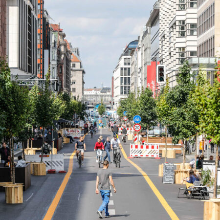 Autofreie Friedrichstraße in Berlin