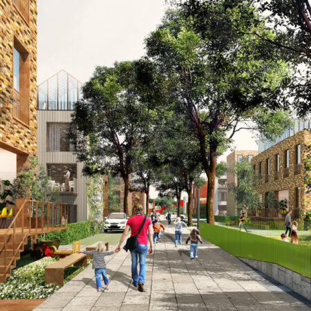 Visualisierung grünes Quartier in Oberbillwerder