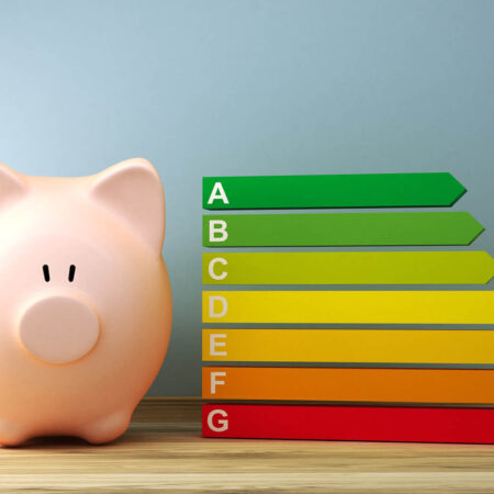 Sparschwein und Energieeffizienzklassen