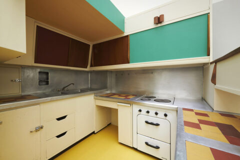 Küche von Le Corbusier in gelb und grün