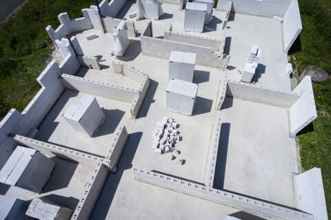 Baustelle eines entstehenden Hauses