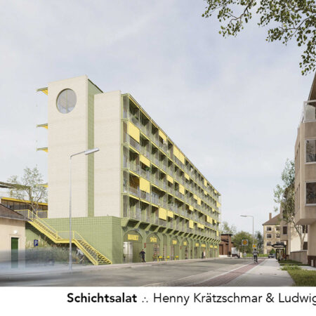 Rendering des Gebäuderiegels